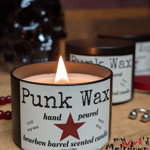 Punk Wax Bourbon Barrel Scented Candle - Picture 1 of 7